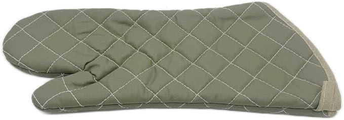 YUANQIAN 17 Inch Extra Long Oven Mitts Heat Resistant Cotton Lining Oven Thick Gloves Kitchen Food Service Mittens for Pot Holders Cooking Baking BBQ, up to 482f (Green, 17 inch)