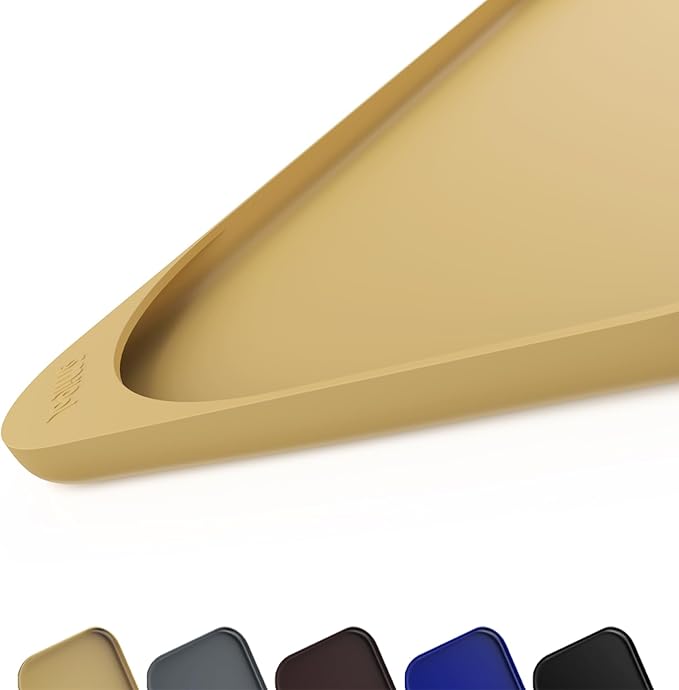 Smilool Silicone Pet Food Mat with Raised Edge for Food and Water Bowl, Dog Feeding Mats, Cat Food Trays for Floor Waterproof, Rubber Tray for Dogs and Cats, 22 x 14 x 0.8 Beige