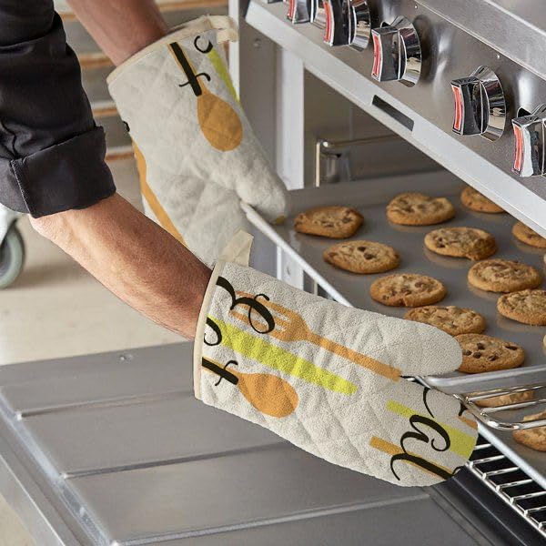 1 Pair (2 Pcs) of Oven Mitts – Heat Resistant Oven Gloves Kitchen, Safe for Baking, BBQ, Grilling - Cooking Gloves – Soft & Durable - Machine Washable – Silwervare Print