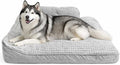 Extra Large Dog Bed, Orthopedic Dog Sofa & Mat with Sides, Warm & Cozy Calming Bed, Durable Comfortable Pad with Reasonable Curves for Room to Move Freely (Grey, 47" L x 35" W x 9.8" Th)