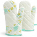 Oven Mitts (Set of 2) | Heat Resistant Oven Gloves Kitchen,Safe for Baking, BBQ, Grilling | Cooking Gloves | Soft & Durable | Machine Washable (Rama Green Print)