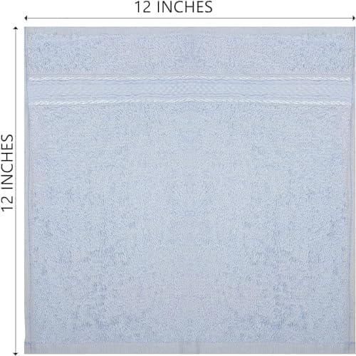 TOALLA 100% Cotton Washcloths 60 Pack|450 GSM|Soft Face & Body Washcloths|Highly Absorbent|Fingertip Towel|12x12 Inches|Multi