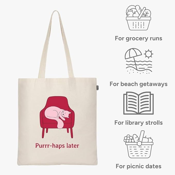Eco Right Tote Bag for Women, Reusable Grocery Bag, Canvas Tote Bag for Shopping, Cotton Bag for Daily Use, Gifts for Women