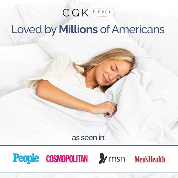 400 Thread Count Cotton Sheet Set - Cal King Size 100% Cotton Sheets - Easily Fits 8" to 16" Mattress - Silky-Soft, Wrinkle Free, Breathable & Comfy - Deep Pockets & Hotel Quality Bedding Set - White