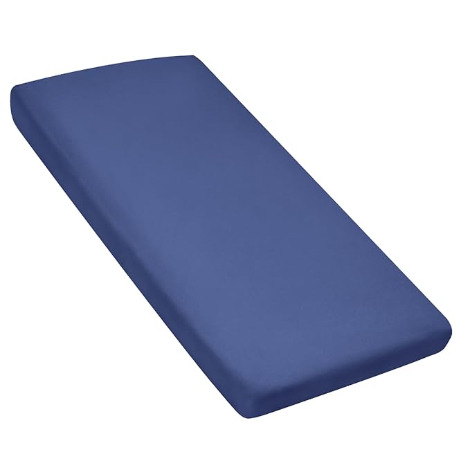 Nap Mat Sheet, 24" x 48" x 4" Fitted Elastic Corners Preschool Day Care Rest Nap Mat Cover, Soft & Breathable Microfiber Baby Sheets for Regalo My Cot Portable Toddler Bed and Joovy Travel Cot, Navy