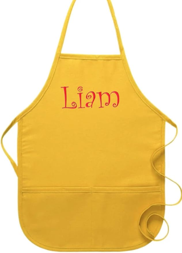 Personalized Kids Apron – Custom Name - Choose From Many Colors
