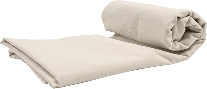 UBCGOTT 100% Cotton Muslin Fabric, 60 Inch X 2 Yards Unbleached Muslin Linen Fabric by The Yard, Draping Fabrics Suitable for Sewing Embroidery, Crafts Material,Garments (Natural)