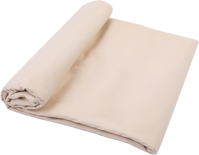 Cotton Fabric Natural Cotton Poplin Fabric by The Yard 100% Cotton, 59 Inches Wide Soft Embroidery Fabric Material for Quilting, Sewing, Crafts, Binding, Backing and Lining (Cream, 5 Yard)