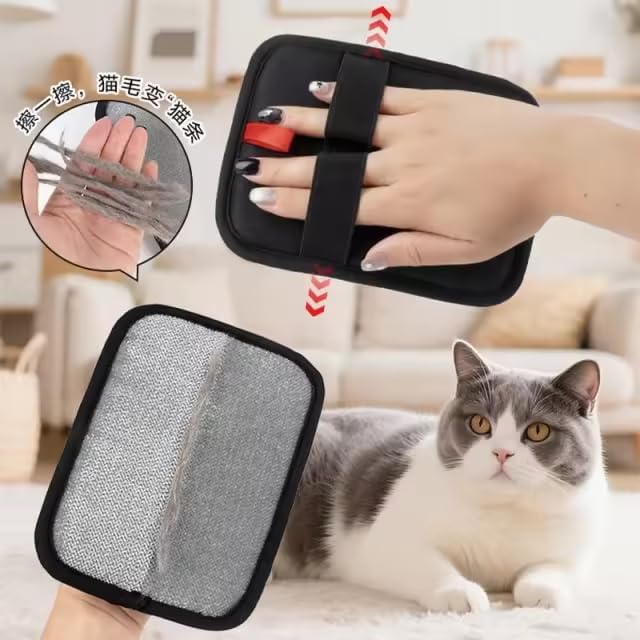 2 Pack 2025 Upgraded Electrostatic Pet Hair Removal Glove for Dogs and Cats Reusable Pet Hair Remover Tool for Bed Carpets Clothing Couch Car Seats Mitts with Strong Grip Pet Hair Gloves