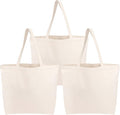 Segarty Blank Canvas Tote Bags, 3 Pack 18x15 Reusable Bags for Women, Durable Shoulder Bag Aesthetic with Natural Cotton Cloth, Canvas Tote for DIY, Gift, Grocery, Beach, Travel