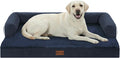 Casa Paw Orthopedic Dog Beds for Extra Large Dogs, Waterproof Egg Crate Foam XL Dog Bed with Sides 45x35Inch, Big Dogs Couch Beds with Removable Washable Cover and Nonskid Bottom, Navy Blue
