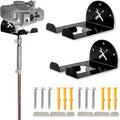 Upgraded Trimmer Rack Wall Mount - 8" Heavy Duty Weed Eater Hanger for Garage Wall Bracket, Garden Power Tool Holder Organizer Hooks for Grass Trimmer, Hedge Trimmer, Leaf Blower and Chainsaw, Black