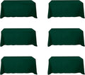 BRILLMAX 6 Pack Hunter Green Tablecloths for 6 Foot Rectangle Tables 90 x 132 Inch - 6ft Rectangular Bulk Linen Polyester Fabric Washable Cloth Cover for Wedding Reception Banquet Birthday Party