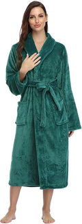RONGTAI Womens Bathrobe Ladies Fleece Plush Warm Long Robes Fleece Nightgown Sleepwear