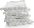 Living Fashions Bar Mop Kitchen Bathroom Cleaning Towels, Set of 6, Size 16” x 19”, First Quality, 100% Cotton, Brilliant White Color, Machine Washable