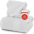 RIVERSIDE 3-Piece Towel Set, 1 Bath Towel, 1 Hand Towel, 1 Washcloth, 550 GSM Ring Spun Cotton, Soft, Quick Dry, Absorbent Bathroom Towels for Home, Gym, Spa, White