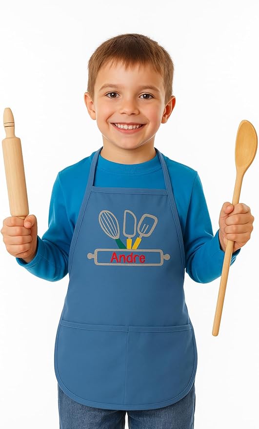 Kids Apron Customized With Name, Baker Apron, Baking, Cooking