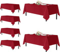 sancua Rectangle Tablecloths for 8 Foot Tables, 6 Pack - Washable Polyester Fabric Table Cloth for Wedding Party, Birthday, Banquet Reception, 60x120 Inch, Red
