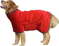 HhiMyOct Dog Drying Coat - Fast Drying Dog Towel Robe - Microfiber Super Absorbent Pet Bathrobe, Adjustable Collar Fast Drying Coat Pet Dog Cat Bath Robe Towel (X-Large, Red)