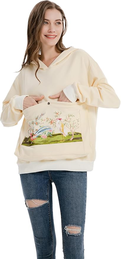 ALYC Cat Dog Carrier Hoodie Big Pet Pouch Sweatshirt Puppy Kitten Holder Pullover Top Graphic Print Kangaroo Hoodies