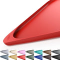 Smilool Silicone Pet Food Mat with Raised Edge for Food and Water Bowl, Dog Feeding Mats, Cat Food Trays for Floor Waterproof, Rubber Tray for Dogs and Cats, 24 x 16 x 0.8 Red