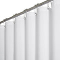 BTTN Long Fabric Shower Curtain - 72x80 Inch Linen Textured Heavy Duty Polyester Cloth Shower Curtain Set with Plastic Hooks, Hotel Trendy Luxury Waterproof Modern Shower Curtains for Bathroom, White
