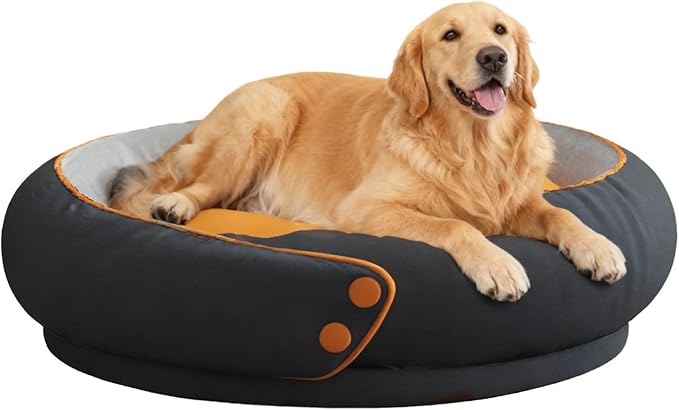 LELEFIDO Round Orthopedic Dog Bed for Large Dogs, XL Foam Support Pet Bed with Soft, Comfortable Cushion for Anxiety Relief, Removable & Machine-Washable Cover, Cozy Sofa-Style Bed for Dogs