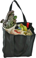 Simple Ecology Organic Cotton Deluxe Reusable Grocery Shopping Bag; Bottle Sleeves, Rigid Bottom Support (UPDATED DESIGN)