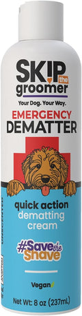 Skip The Groomer Emergency Dematter for Dogs, Quick Action Dematting Cream Dissolves Severe Mats & Knots, Reduces Pain & Breakage, Plant-Based Vegan Formula for All Coat Types, 8 oz