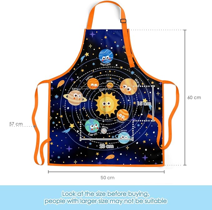 SANDJEST Kids Apron with Chefs Hat Set, Kitchen Apron Gifts