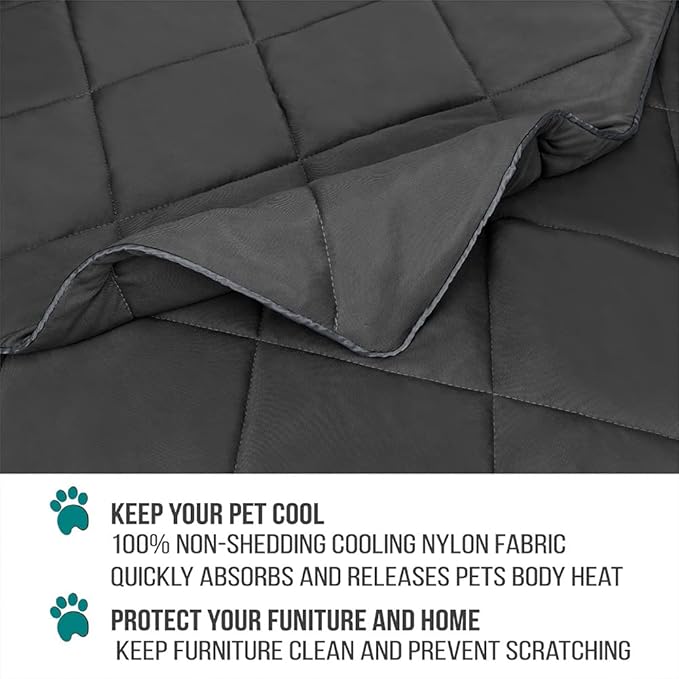 PetAmi Premium Cooling Dog Blanket | Lightweight Fluffy Pet Throw Blanket Bed Cover for Dogs, Cat, Puppies | Pet Blanket Furniture Protector Couch Sofa | Reversible Fuzzy Cozy | 90x90, Grey
