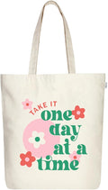 Ecoright Tote Bag for Women with Zipper, Small Tote Bag, Canvas Bag, Reusable Cotton Bag for Beach, Grocery, School & Work