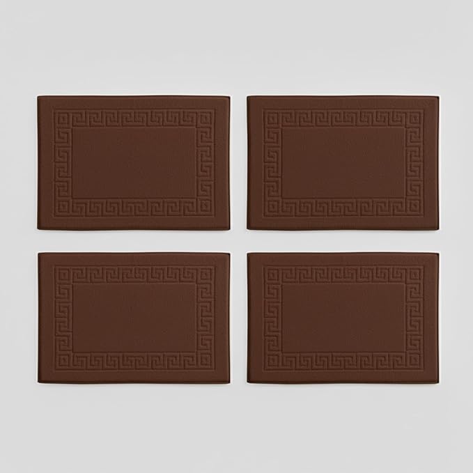 Peace Sleep Bedding Luxury Cotton Bath Mats Set of 4 – 20x32 Inches – 100% Ring-Spun Cotton, 650 GSM – Soft, Absorbent & Quick-Dry – Spa & Hotel Quality – Machine Washable – Chocolate