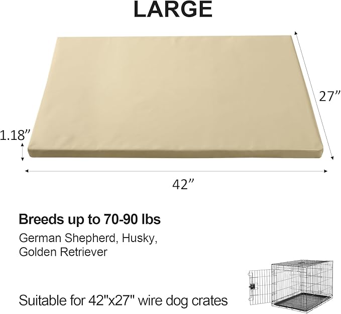 Liliowons Dog Mat,27"x 42"Dogs Crate Pad,Indoor Non-Slip & Waterproof Dog Mat,Easy Wipe Clean in Seconds，Sleeping for Floor,Car,Sofa,Crate