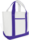 DALIX 14" Mini Small Cotton Canvas Party Favor Wedding Gift Tote Bag in Purple