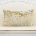 Alerfa 12 x 20 Inch Beige Rectangle Maple Leaf Pillow Embroidery Cut Velvet Cushion Case Luxury Modern Lumbar Throw Pillow Cover Decorative Pillow for Couch Sofa Living Room Bedroom Car