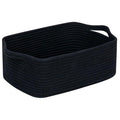 CubesLand Cute and Durable Small Cotton Rope Basket for Organizing, Woven Closet Storage Bin,Shelves Closet Storage Basket, Bathroom Storage Organizer Bin, Nursery Toy Basket Bin, Black Basket