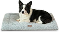 Reversible Dog Bed Mat 35"x22" for Medium Dogs - Supportive Double-Sided Crate Pad, All-Season Cooling & Warmth, Ultra Soft Machine Washable Pet Bed, Fits Most 36-Inch Kennels, Light Grey