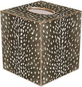 Marye-Kelley Tissue Box Cover Tissue Holder Square Cube Paper Mache Decorative Animal Print Antelope Brown 5 x 5 x 5.5 inches
