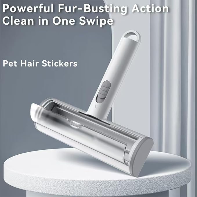 Rorodog Pet Hair Remover, Lint Brush- Reusable Lint Roller for Cat & Dog Hair on Couch, Carpet, Rugs & Bedding- Portable, Eco-Friendly, No Need for Lint Roller Refills (Gray & White)