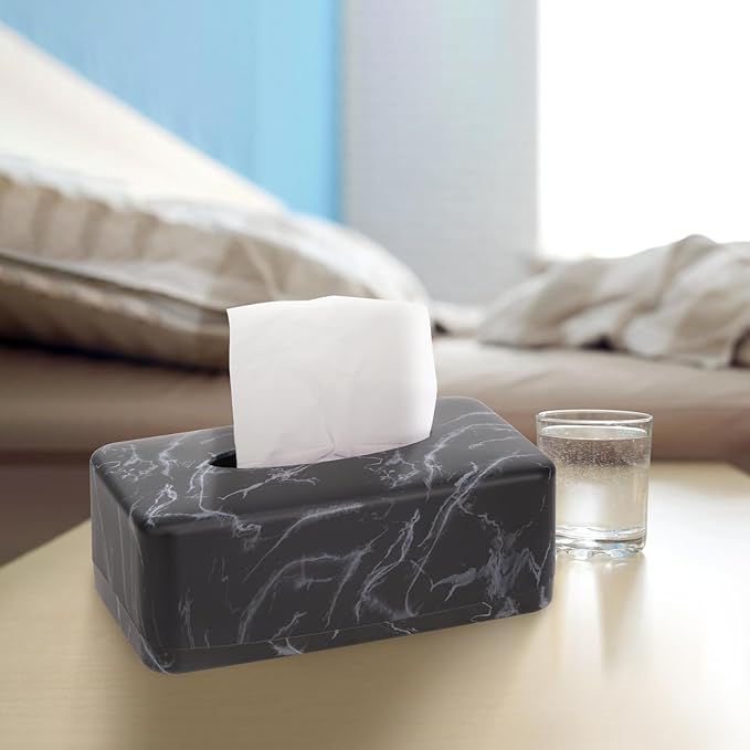 MOCHTERO Marble Pattern Tissue Box Cover,Rectangle Tissue Holders,for Bathrooms,Bedroom,Dinner Table,Office