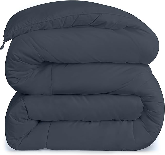 Utopia Bedding Comforters Queen Size, All Season Duvet Insert, Down Alternative Box Stitched Bed Comforter with Corner Tabs, Machine Washable (Grey)