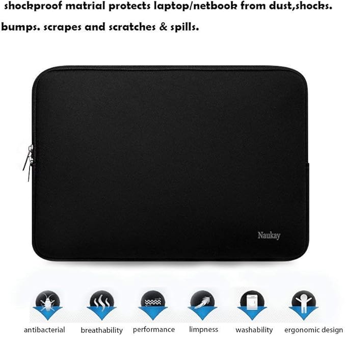Laptop Sleeve Case 14 Inch, Resistant Neoprene Sleeve/Notebook Computer Pocket Case/Tablet Briefcase Carrying Bag for inch HP, Lenovo, Asus Notebook, Ultrabook, Black
