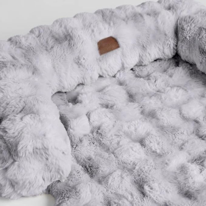 Dream Cloud Pet Sofa Bed – Washable, Waterproof, and High Comfort, Non-Slip Orthopedic Plush Dog Mat for Sofa, Car & Floor (Cappuccino, Medium)