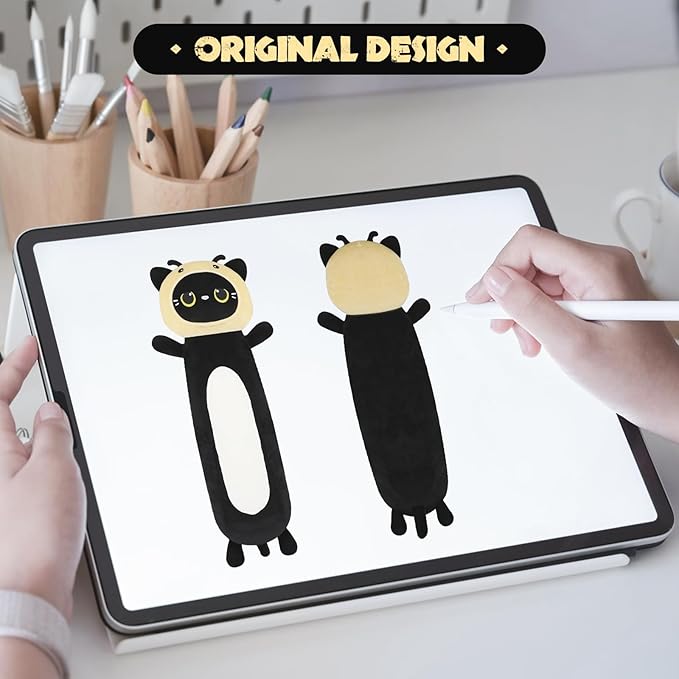 HAIJUNYA 22 inch Bee Black Cat Long Plush Body Pillow Toy, Kitten Plushies with Stuffy Honeybee Oufit Big Stuffed Animals Gfit for Kids Boys Girls, Birthday, Halloween, Christmas