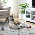 Sam's Pets Arlo Orthopedic Brown Plaid Dog Bed with Soft Fabric, Easy Cleaning, Non-Slip Grip, Modern Design, Extra Small