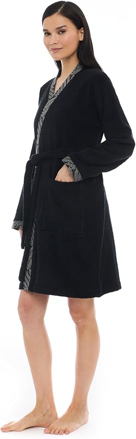 Seritaine Short Robes for Women, 100% Turkish Cotton Womens Robe, Luxury, Terry Cloth Long Spa Bathrobe