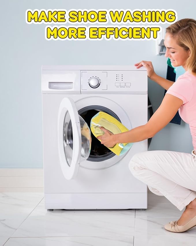 Shoe Washing Machine Bag: Shoe Bag for Washing Machine - Reusable Shoe Cleaning Bag for Sneaker Tennis Shoes Unstain Cleaner Kit(Yellow 1 Pcs)