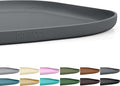 SMILOOL Small Silicone Pet Food Mat with Raised Edge for Food and Water Bowl, Square Dog Feeding Mats, Cat Food Trays for Floor Waterproof, Rubber Tray for Dogs and Cats, 12 x 12 x 0.7 Dark Grey