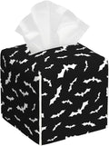 POIUBLE Halloween Bats Tissue Box Cover Leather Tissue Box Holder Square Facial Paper Organizer Dispenser for Bathroom Kitchen Bedroom Vanity Countertop Night Stands